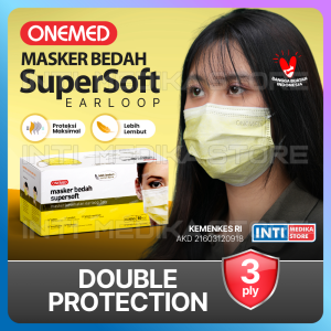ONEMED - Masker 3 Ply Medis SuperSoft Premium KUNING (Kemasan Steril)