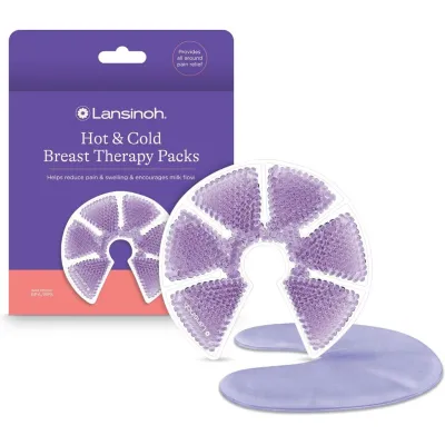 Lansinoh TheraPearl 3-in-1 Breast Therapy Pack Breastfeeding Essentials 2 Pack | Lanolin Cream for Breastfeeding