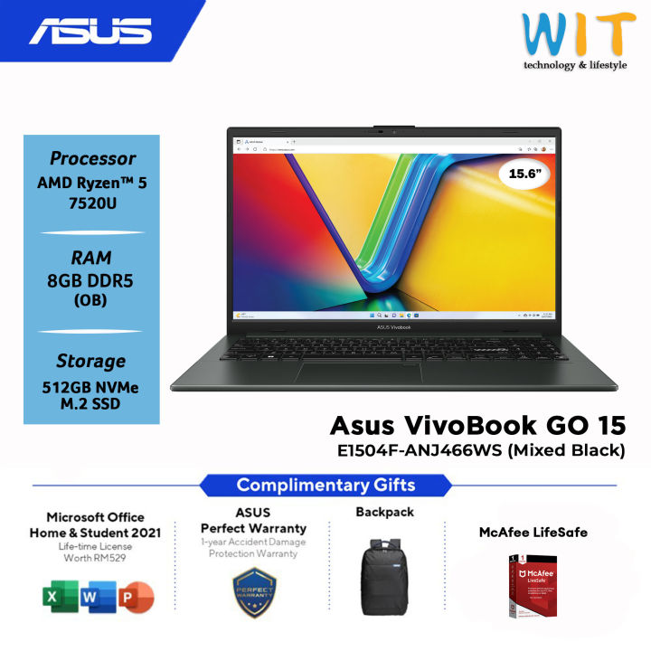 Asus Vivobook Go 15 E1504f Anj466ws Anj467ws Anj468ws Amd Ryzen 5 7520u 8gb Ram 512gb Ssd 2613