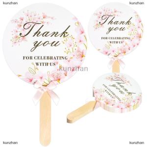 [COD] kunzhan 10 Pcs Wedding Hand Fans For Guests Bulk Decorative Handheld Wedding Favor Fans With Handle Thank You For Celebrating With Us