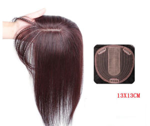 TSE Real Hair Wig Piece With Hair Bangs Covering White Hair on the head top Increase Hair Volumes 8*12cm Hair Net20- 30Cm Length Natural And Realistic RW111