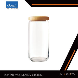 JJGLASS - (Ocean) B02536G0001 Pop Jar (1000 ml.) - โหลแก้วฝาไม้ ขวดโหลป๊อปจา ขวดโอเชี่ยน