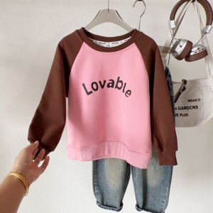 TUmama เสื้อวอร์มเด็กเก๋ๆพิมพ์ลายตัวอักษรแฟชั่นฤดูใบไม้ร่วงสำหรับเด็กผู้หญิง