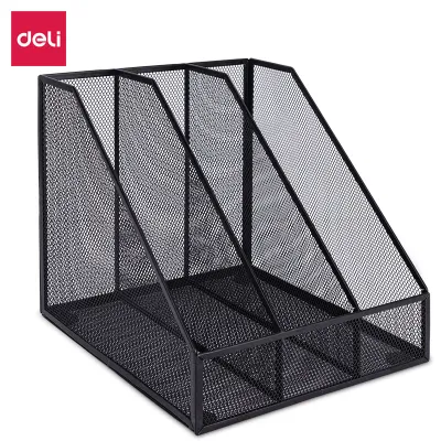 Deli Triple File Organizer/ File Tray/ Box File/ Rak Buku 3 Sekat Metal Anti Karat Anti Air Tahan Lama 78985