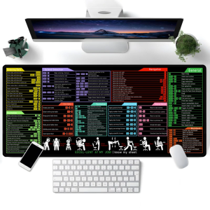 Quick Key Keyboard Mouse Pad Nonslip Desk Mat with Office Software Shortcut Pattern Upgraded Extended Large Rubber Base