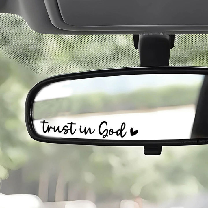 2 adesivi per specchietti retrovisori con scritta Trust In God, con scritta Trust In God, adesivi per specchietti retrovisori 'auto, adesivi per