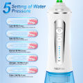H2ofloss Water Flosser for Teeth Cordless, IPX7 Waterproof Oral Irrigator Dental with 5 Modes  6 Jets , USB Recharged and 300ML Water Dental Flosser for 30 Days Use at Home/ Travel. 