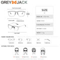 Grey Jack Frame Kacamata Titanium Model Kotak Ringan Fahionable Pria Wanita Bisa Minus Style Vintage Bisnis DLX 106. 