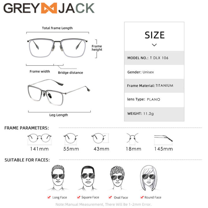 Grey%20Jack%20Frame%20Kacamata%20Titanium%20Model%20Kotak%20Ringan%20Fahionable%20Pria%20Wanita%20Bisa%20Minus%20Style%20Vintage%20Bisnis%20DLX%20106%20-%20Image%207
