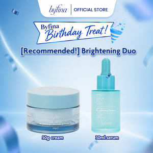 Byfina Brightening Serum + Nourishing Cream Ceramide Vitamin C for Glow Dark Spots & Barrier