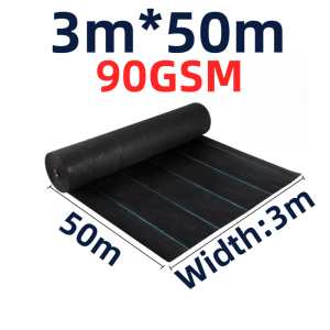 Weedmat 90GSM/100GSM 50m 100m Hijau/Hitam Weed Mat Heavy Duty Plastik Penutup Weedtex Lebar Weed Control Weed Barrier
