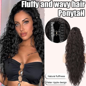 Fluffy Wavy Ponytail Wig Clip in Claw Clip Ponytail Wig Hairpiece Headwear Fluffy Long Wavy Ponytail