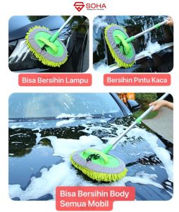 AM-54 Alat Pel Untuk Sikat Pembersih Cuci Mobil Microfiber Kemoceng Bahan Cendol Multifungsi