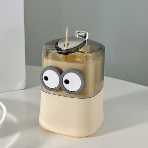 Automatic Pop Up Toothpick Holder Box Plastic Dustproof Moisture Proof Tabletop Kitchen Dining Room Home Decor