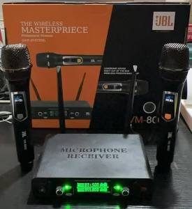 NEW JBL Harman VM-8000 Professional Dual Wireless Handheld Microphone With Rechargerable Battery For Karaoke