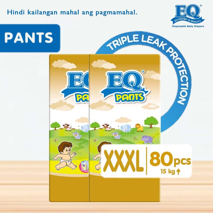 EQ Pants Jumbo Pack XXXL (15kg up) - 40 pcs x 2 packs(80 pcs) - Diaper ...