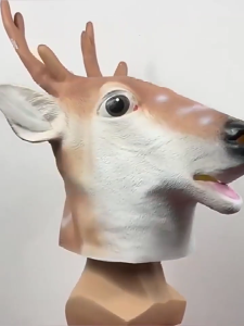 Sika Deer Mask Halloween Cosplay Costume Animal Full Head Mask Adults Kids Party Decoration Props Funny Novelty Mask