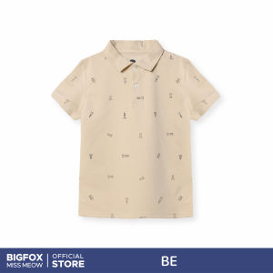 [Áo BT Polo Họa Tiết 7-15] Áo polo bé trai ngắn tay Bigfox Miss Meow size đại sơ mi trẻ em nam thun cotton cá sấu cỡ 7-15 tuổi