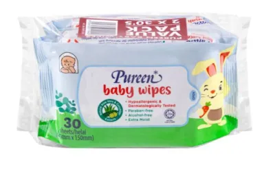 Pureen Baby Wipes - Blue/Orange/Green/Pink - 2 x 30 / 2 x 80 / 8 x 30 Tisu Basah Bayi Tisu Lembab Bayi