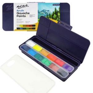 Màu Acrylic Gouache Mont Marte 12 Màu – Màu Vẽ Trang Trí Luyện Thi Mỹ Thuật Cho Người Mới Bắt Đầu