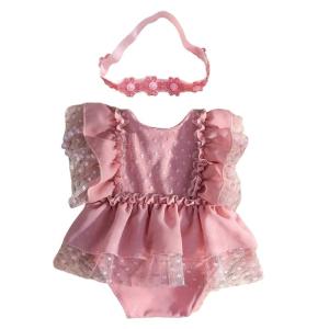 Baby Photography Props Newborns Girl Photo Shoot Clothes Photography Costume Flower Headband Romper Outfit for Infant