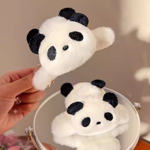 Cute Plush Panda Hair Claw Cartoon Animal Hair Clip Crab Clamp Fluffy Hairpin Shark Clip Winter Headwear Girls Hair Accessories