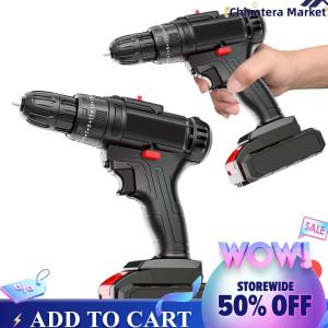 【Chinatera】Electric Drill Cordless Drill Driver Multi-Function Electric Screwdriver Variable Speed Rechargeable for Woodworking