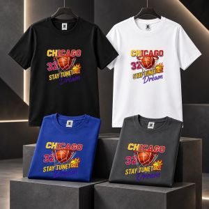 Womens Chicago Basketball Graphic Quick Dry Crew Neck Sports T-Shirt Plus Size S-4XL OM284