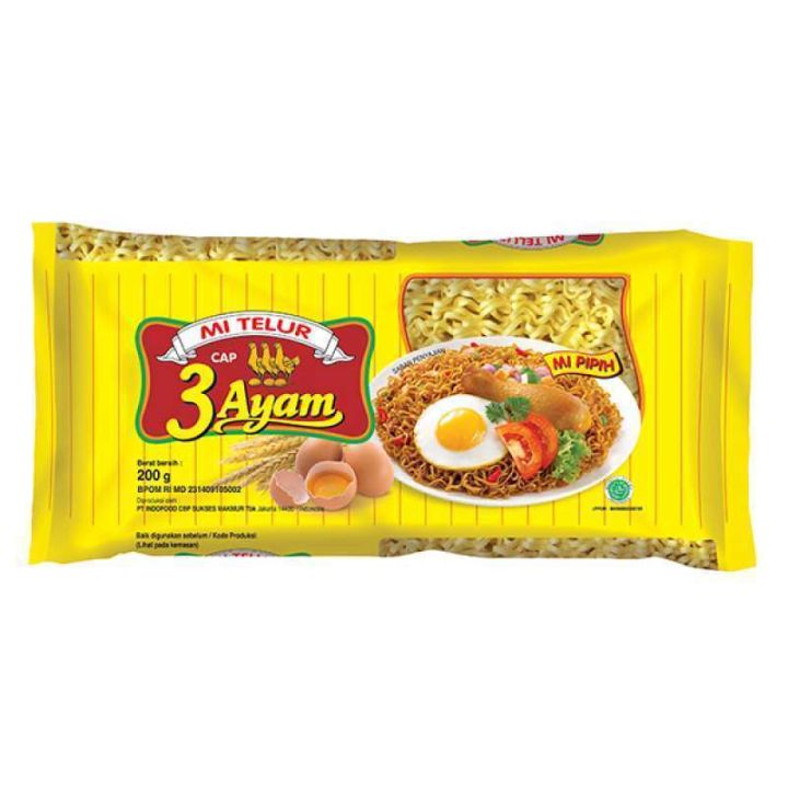 MIE TELUR KUNING CAP 3 AYAM 200G