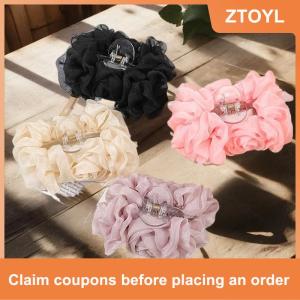 【ZTOYL】 กิ๊บหนีบผมรูปโบว์ดอกไม้ผ้าชีฟอง1ชิ้นกิ๊บขากรรไกรใหญ่สำหรับผมหนาเครื่องประดับผมแฟชั่นฤดูร้อนไม่ลื่นสำหรับผู้หญิง