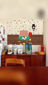 Retro cartoon cute background tapestry for girls bedroom headboard tapestry to cover imperfections decorative tapestry