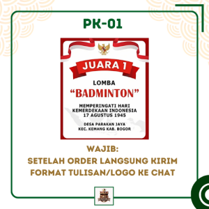 Stiker Piala Akrilik Custom Ukuran 6 X 7 Cm | Wisuda Pramuka Manasik Haji Kemerdekaan Kejuaraan Penghargaan