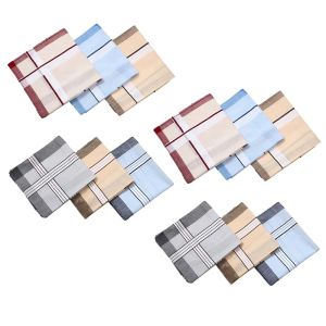 MKEB MALL 12Pcs/Set 40x40cm Pocket Handkerchief Sweat Absorbent Soft Mens Cotton Handkerchiefs Retro Striped Pattern Pocket Plaid Square Towel All-Season
