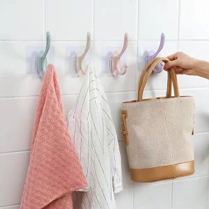 Strong Adhesive No-Drill Plastic Wall Hooks for Hats & Clothes