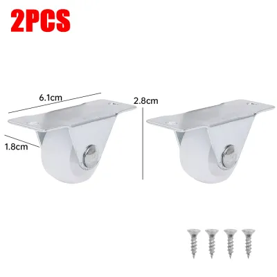4pcs 1Inch Furniture Lightweight Guide Wheel Directional Flat Industrial Caster Wheels Thick Plate Non-Swivel Orienteering Fixed Wheel Trolley Toolbox