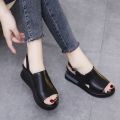 [Kasut Raya 2026]Fashion Platform Wedge Sandals Outdoor Peep Toe Sandal for Ladies. 