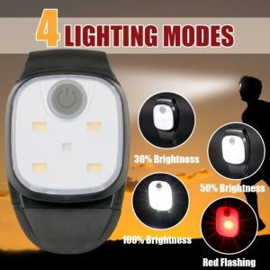 FOUNDTWO 4 Lighting Modes Clip on Lamp for Cap Aglimmer USB Rechargeable Safety Warning Light Durable Bright Running Lights Night Walking