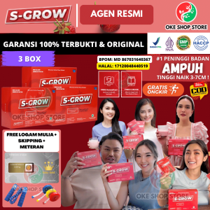 S GROW Peninggi Badan Vitamin Penambah Tinggi Badan Suplemen Kalsium untuk Remaja Dewasa Paket C4