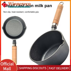 Small Cast Iron Saucepan Non-Stick Mini Pan for Sauces and Butter Warming Durable Black Finish