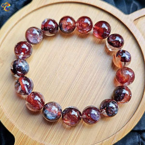 Collection Grade Devilish Fire Quartz Red Hematoid Bracelet