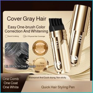 Hair Color Pen Colorless Hair Coloring Pen Conditioning with Comb Teeth Cover Gray Hair Hairdressing