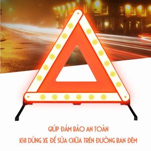 Biển Cảnh Báo Nguy Hiểm - Biển Tam Giác phản quang cảnh báo cho xe hơi gấp gọn tiện lợi