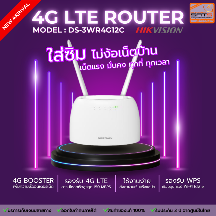 ๐ Router HIKVISION : ๐ เนเธฃเนเธฒเนเธเธญเธฃเนเนเธชเนเธเธดเธก ๐ 4G Wireless Router เธฃเธธเนเธ DS-3WR4G12C ...