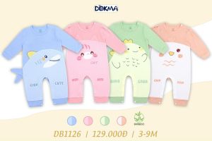 Body sơ sinh bé trai bé gái Tay Dài Vải thun lạnh cao cấp Dokma size từ 0-9kg- Body liền thân cho bé sơ sinh