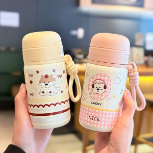310ml Cartoon Mini Stainless Steel 316 Thermal Flask With Rope Portable Cute Kids Student Thermal Water Bottle Travel Tumbler