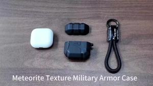 for AirPods Pro 2nd Generation Case Meteorite Texture with Keychain & Lanyard for Men Rugged TPU Double-Layer Cover Full Body Shockproof Hard Shell Cool for AirPods Pro 2 YS Black