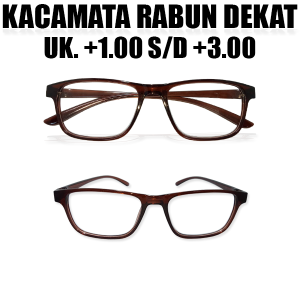 Kacamata Baca Plus Frame Kotak Warna Coklat Kacamata Baca Rabun Jarak Dekat Untuk Pria dan Wanita Ukuran Lensa +1.00 s/d +3.00