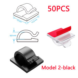 50pcs Kabel Klip Organizer Wire Cable Clip Jepitan Klaim Perapih Kabel Penjepit