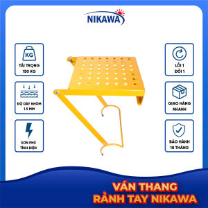Ván thang rảnh tay Nikawa Bậc thang cơ động đa năng gấp/rút linh hoạt dùng được cho mọi loại thang như thang gấp thang rút thang chữ A thang đa năng…. Bậc thang được thiết kế thông minh cơ động đa năng được sản xuất bằng chất liệu thép cao cấp phủ