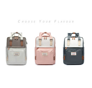 MINGKE Laptop Bag 13 14 15.6 inch Backpack Schoolbag for Women USB Patchwork Water resistant Shockproof Leisure Student